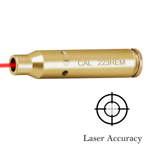 Laser Bore Sight For 223 5.56mm Red Dot, brass construction with red laser beam, for AR zeroing, CAL 223REM inscription