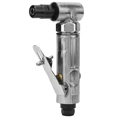No Nonsense Heavy Duty Right Angle Pneumatic Die Grinder with lever, compact design for metal grinding and deburring.