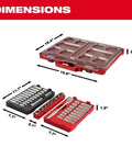 Dimensions of Total Badass 1/2 Inch Drive Ratchet Socket Set 47 Piece Complete Sae Metric Standard And Deep Wrench Kit.