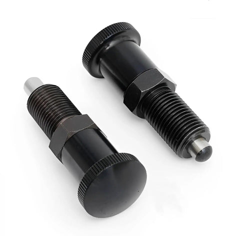Hassle Free Push Fit Ball Nose Spring Plunger Featuring M8x1 Heavy Duty Steel Build retractable shaft and twist knob for precision.