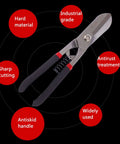 Heavy Duty Tin Snips For Straight Metal Sheet Cutting And Wire Cutting Ten And A Half Inch Metal Shears Built From CRV Steel