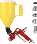Built Tough Pneumatic Drywall Texture Sprayer Hopper With Bent Tube And No Fuss Top Ups Using 0.8 Gallon Cup And Three Quick Swap Tips for textured finish.