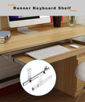 Full Extension Ball Bearing Drawer Runners For Under Desk Keyboard Shelf, 1 Pair Metal Telescopic Guide Rails