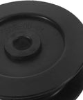 Pro Grade Heavy Duty Forklift Pulley Replacement With Dual Groove Wheel Hydraulic Hose Roller And Gate Roller For Fork Truck Maintenance Built To Last Keeps Hoses And Cables In Line During Lifts, black plastic wheel close-up