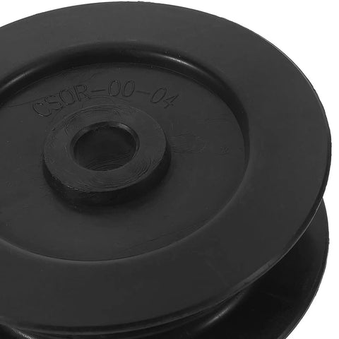 Pro Grade Heavy Duty Forklift Pulley Replacement With Dual Groove Wheel Hydraulic Hose Roller And Gate Roller For Fork Truck Maintenance Built To Last Keeps Hoses And Cables In Line During Lifts, black plastic wheel close-up