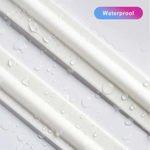 Self Adhesive T Shape Draft Stopper Tape Kills The Draft Seal Window And Door Gaps Block Noise No Sweat Weather Stripping Insulation Roll For Easy Install And Cozy Vibes White 118 Inches Long with waterproof droplets.