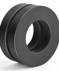 TRYMAG ferrite ring magnet, black ceramic donut with center hole; OD 2.36 in x ID 1.26 in x 10 mm, 2 magnets