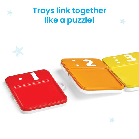 Sensory Number Trays for Kids Count Trace and Learn Numbers to Ten with Texture Paths and Fine Motor Activities linked like puzzle pieces