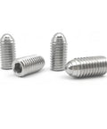 Heavy Duty M3 X 6MM Ball Point Set Screws With Hex Socket Drive 304 Stainless Steel Corrosion Resistant Spring Plungers For No Sweat Setup And Rock Solid DIY Workshop Tools 20 Count shown in silver finish.