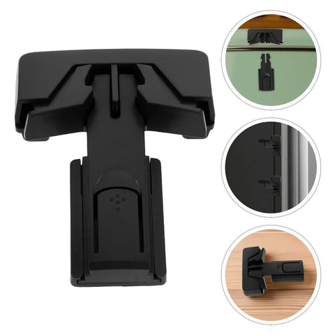 4 Pack Kid Proof Refrigerator Locks With Adhesive No Tool Install ABS Material Modern Black Finish Safe Fridge And Cabinet Security, main view and application
