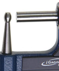 Close-up of Digital Micrometer With Data Output 0 To 1 Inch Range 0.00005 Inch Resolution 0.001 Mm Metric And Standard Modes tool end