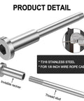 Heavy Duty 40 Pack 1/8 Invisible Cable Railing Kit T316 Stainless Steel Hardware for Solid Outdoor Deck Framing with detail on receiver and stud