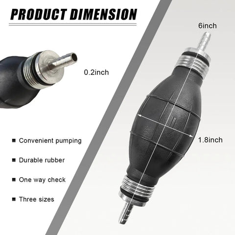 Go To Hand Fuel Transfer Pump With Rubber Primer Bulb 6mm And One Quarter Inch Manual Fuel Primer Bulb Dimensions