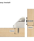 Premium Four Piece Magnetic Cabinet Door Catch Kit With Durable Iron Spur Mount And Classic Nickel Finish Effortless Tool Install For Cupboards And Drawers Hella Strong Hold Smooth Quiet Cabinet Latch shown with screw dimensions on wood.