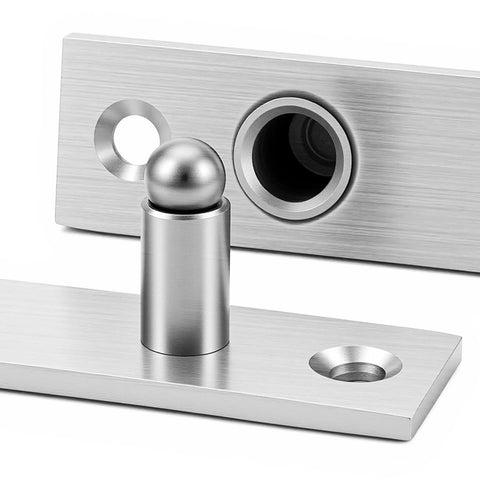 Heavy Duty Pivot Hinge For Hidden Doors And Secret Rooms Invisible 360 Degree Rotating Door Hinge For Bookshelf And Revolving Bookcase Doors Stainless Steel Brushed Nickel Finish 1 Pack close-up