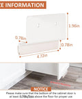 Hands Free Cabinet Foot Pull For Trash Cans And Doors Universal Mounting Kit, white, size details with cabinet installation diagram