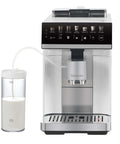 Front view of Barista-Grade All In One Espresso Machine With Built In Grinder Milk Frother And Steamer Auto Tamper Descaler