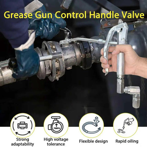 Heavy Duty Built Tough Grease Gun Control Valve For High Pressure Pumps 7500 PSI Pneumatic Grease Gun 1 Quarter NPT Thread in use