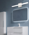 Modern Chrome Vanity Lights Over Mirror Sleek Stainless Steel Bathroom Lighting Fixtures 12W Two Pack Set with Eye Comfort Led Illumination