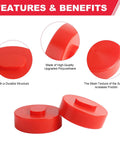 4 Pack Red Polyurethane Jack Pad Support Points For Porsche 911 924S 944. Durable red lifting blocks showing mesh texture for added friction.