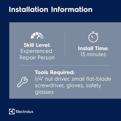 Installation instructions for 241739710 Temperature Control Board For Refrigerators, requiring tools and experienced repair person.