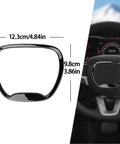 Black ABS Central Control Steering Button Frame Trim For Dodge Challenger Durango Charger 2015 2025 installed view and dimensions