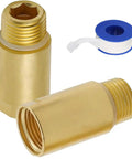 Two Pack Brass Pipe Extender Adapter With Rubber O Ring Half Inch NPT Male To Half Inch NPT Female Pipe Fitting Easy Install