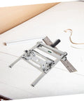 Heavy Duty Adjustable Cutting Machine Support Frame With Edge Guide Positioner for precise alignment on a work surface.
