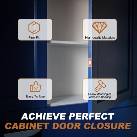 Ultra Thin Stainless Steel Cabinet Door Magnets 4 Pack with Adhesive Double Sided Tape for Drawers and Closets