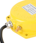 Thin Film Level Meter In Stainless Steel For Industrial Powder And Granule Vibration Detection Built Tough For Cement Silos And Storage Facilities Erosion Resistant Blockage Switch For Harsh Environments, yellow close-up with cable and sensor port