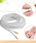24 Pack Pro Grade Metal Cord End Caps for shoelaces and drawstrings, featuring durable zinc alloy lace tips with easy install shown