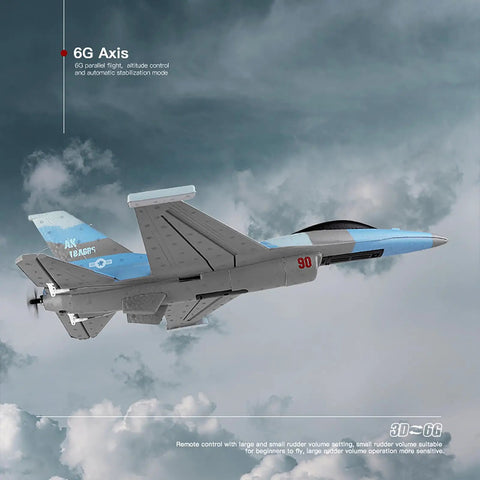 F16 Style RC Fighter Plane Three Channel With Gyro And 2.4GHz Radio Control EPP Foam Fixed Wing Stunt Glider in flight