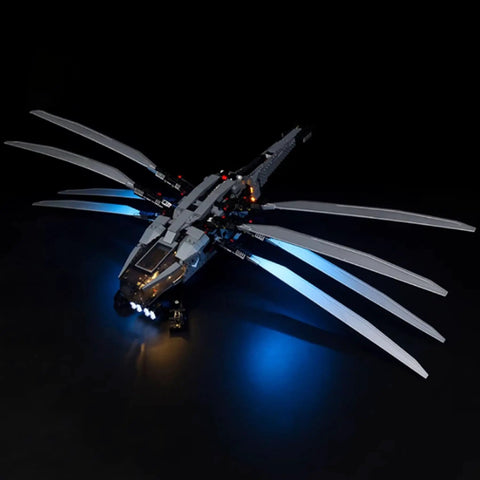 LED Lighting Kit For 10327 Flapping Wing Aircraft Model Lighting Components Only Lamp Kit Not Included, illuminated view.