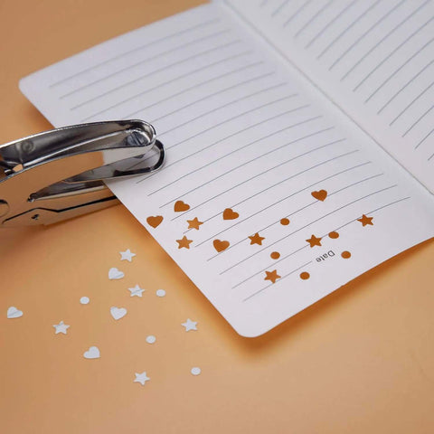 1mm Circle Hole Punch For Craft Paper With Pink Handy Grip Handle, Durable Metal Construction punching shapes in notebook