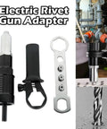 Electric Rivet Gun Attachment Kit For Drill With Four Rivet Heads 2.4mm 3.2mm 4.0mm 4.8mm for DIY Home Projects and Metalwork