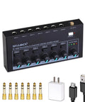 Six Channel Portable Mini Audio Mixer With 6.35mm To 3.5mm Adapters Stereo Mono Switch And 5V DC Power for mic guitar keyboard