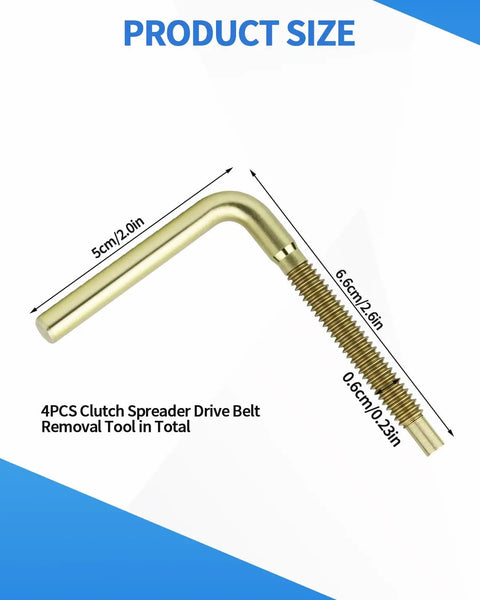 4 Piece Clutch Drive Belt Removal Tool Kit For RZR XP Turbo RZR 4 XP Turbo RS1 And Ranger XP 1000 Models, brass tool dimensions