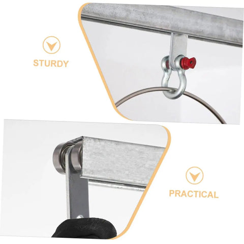 Heavy Duty Steel Sliding Door Pulley Wheel Assembly With Premium Double Bearing Rollers That Glide Like Butter for closets and home repairs. Close-up of sturdy roller attachment.