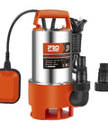 Powerful 1HP Submersible Sump Pump With Float Switch 3700GPH Stainless Steel For Fresh Water Mains Water And Pool Water Built Tough Orange Unit