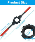 Heavy Duty Die Stock Wrench Built Tough For M12 To M14, Adjustable Die Holder Tool with non-slip grip, size dimensions
