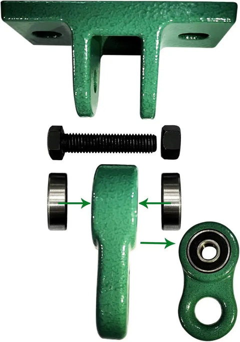 Beefed-Up Heavy Duty Swing Set Kit With 2 Green A-Frame Brackets, 4 Heavy Duty Swing Hangers, 2 Green Seats And All Hardware Included For Quick Playground Mounting