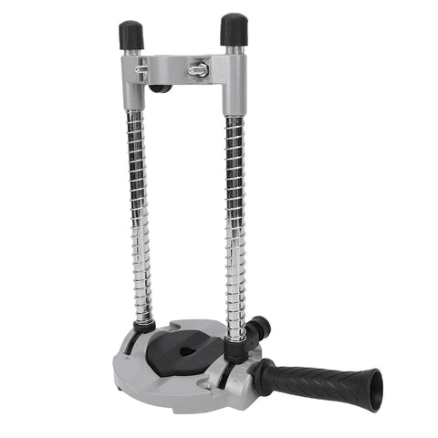 Portable Drill Press Adapter And Drill Guide Jig Stand With Heavy Duty Aluminum Cast Iron Build 45 Degree Angle Adjustment