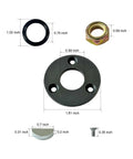 Components of HP6032 Hydraulic Steering Service Kit For Seastar And Baystar Marine Hydraulic Power Systems with dimensions shown