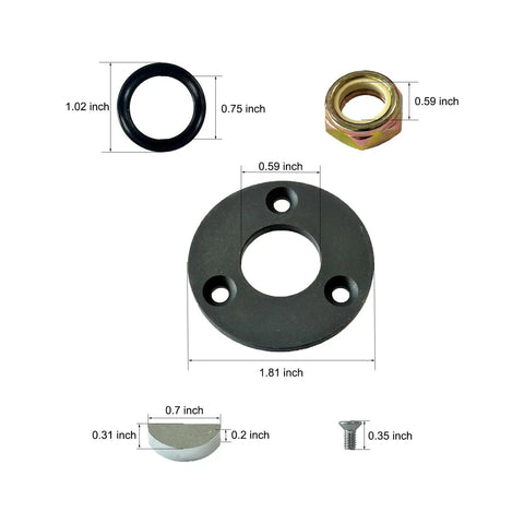 Components of HP6032 Hydraulic Steering Service Kit For Seastar And Baystar Marine Hydraulic Power Systems with dimensions shown