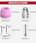 Specifications of AG60P Plasma Cutter Torch Consumables Kit: shield cup, nozzle, wire guide, electrode with measurements.