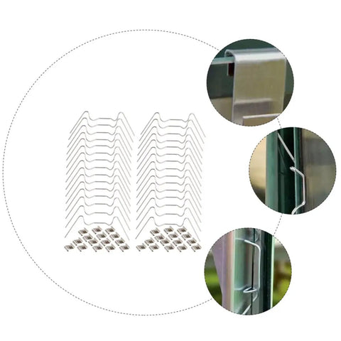 Greenhouse Repair Kit With 60 Glazing Wire Clips And Plant Fixing Clips Stainless Steel Garden Fasteners For Securing Glass Panels Window Repair Durable Buckle Clips And Easy DIY Fixes