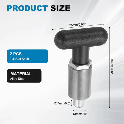 Premium Alloy Steel Spring Loaded Pull Pins knob dimensions 12.7mm bore, 25mm handle, designed for workshop equipment.