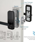 5 In 1 Keyless Entry Smart Lock With Handle For Bedroom And Front Door No Key Fumbles Fingerprint Passcode TTLock App RFID Card Or Mechanical Key installed on door