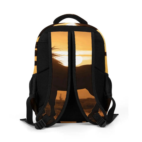 Desert Sunset Printed Unisex Backpack With Large Capacity Dope Daypack For Travel School And Outdoors Durable Polyester With Smooth Zipper