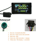 Color Screen Ebike LCD Display For 24V To 72V Systems Easy Install E Bike Meter Panel That Shows Speed Time Power Temperature